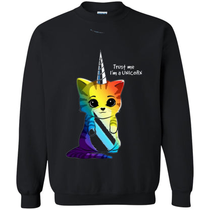 Cat Lovers T-shirt Caticorn Rainbow Trust Me I_m A Unicorn Black