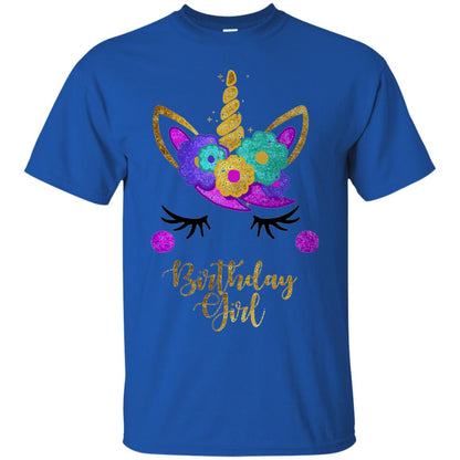 Unicorn Birthday Girl T-shirt Royal