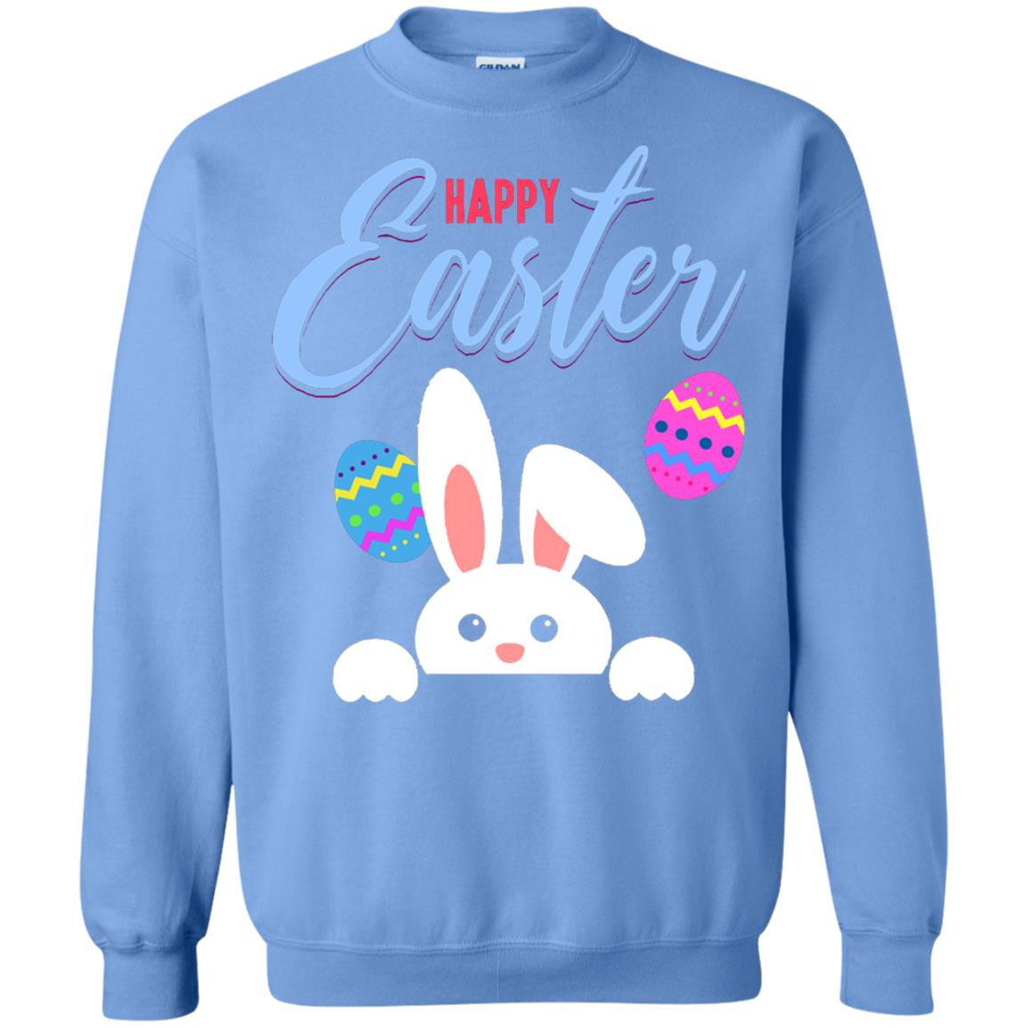 Emoji Bunny Egg Happy Easter Shirt Carolina Blue