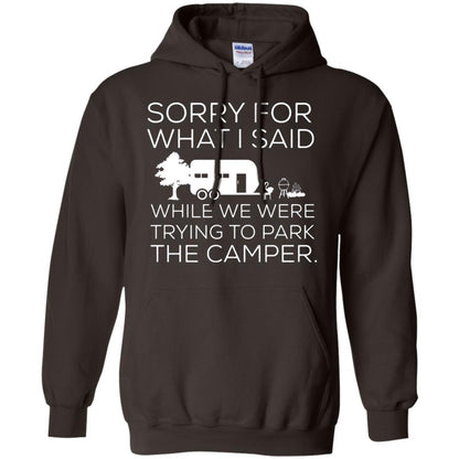 Camping T-shirt We Were Trying To Park The Camper Dark Chocolate