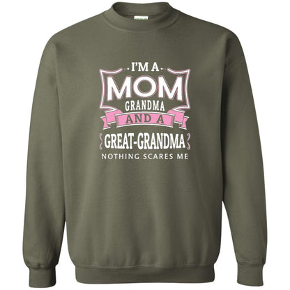 Nana T-shirt Nothing Scares Me I'm Mom Grandma Military Green