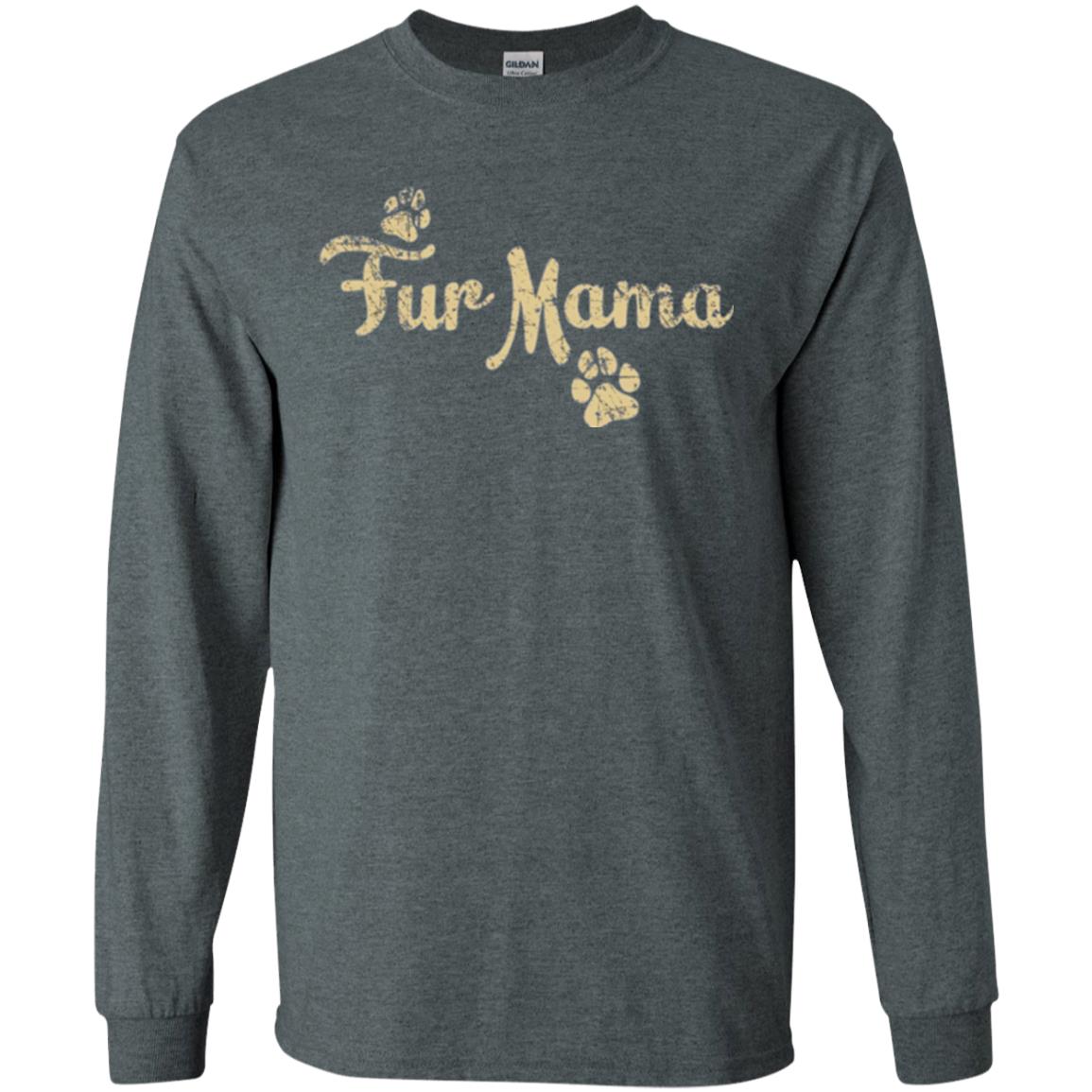 Fur Mama Mommy Love Dog T-shirt Dark Heather