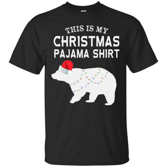 Polar Bear T-shirt This Is My Christmas Pajama Black