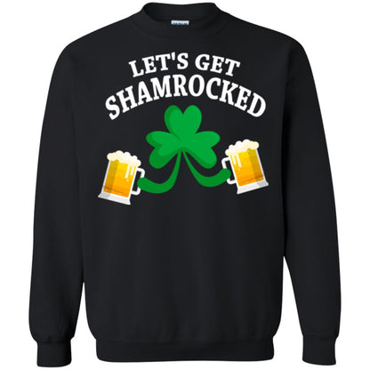 Patrick_s Day T-shirt Let_s Get Shamrocked Black