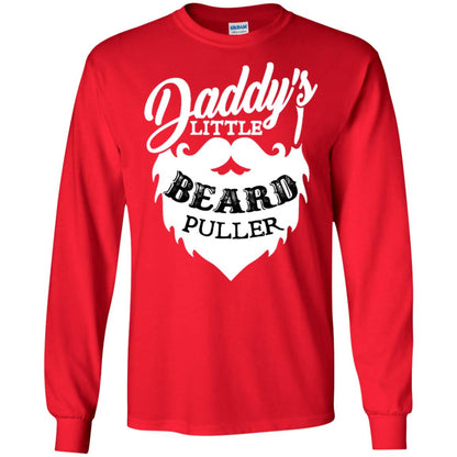 Daddy's Little Beard Puller Kid Shirt Red