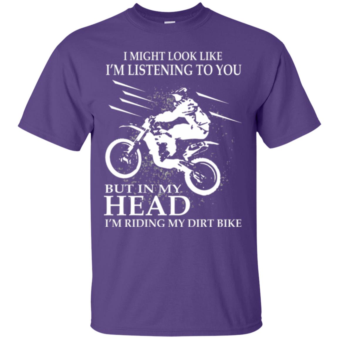 Funny Motocross T-shirt I_m Riding My Dirt Bike Purple