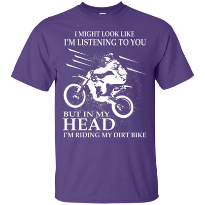 Funny Motocross T-shirt I_m Riding My Dirt Bike Purple