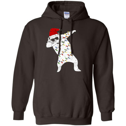 Christmas T-shirt Santa Bear Dabbing Lights Sunglasses Dark Chocolate