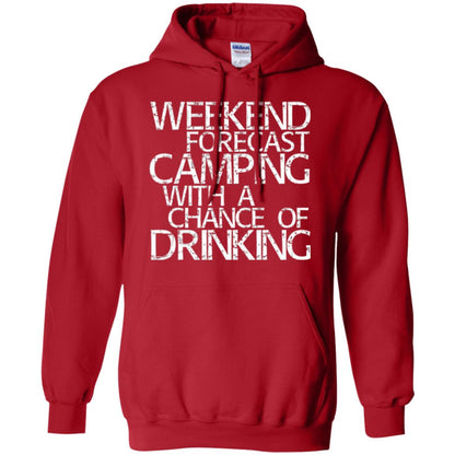 Wine Lovers T-shirt Weekend Forecast Camping Red