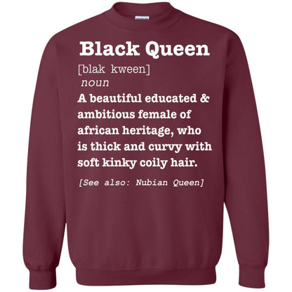 African Pride Melanin Educated T-shirt Black Queen Definition Maroon