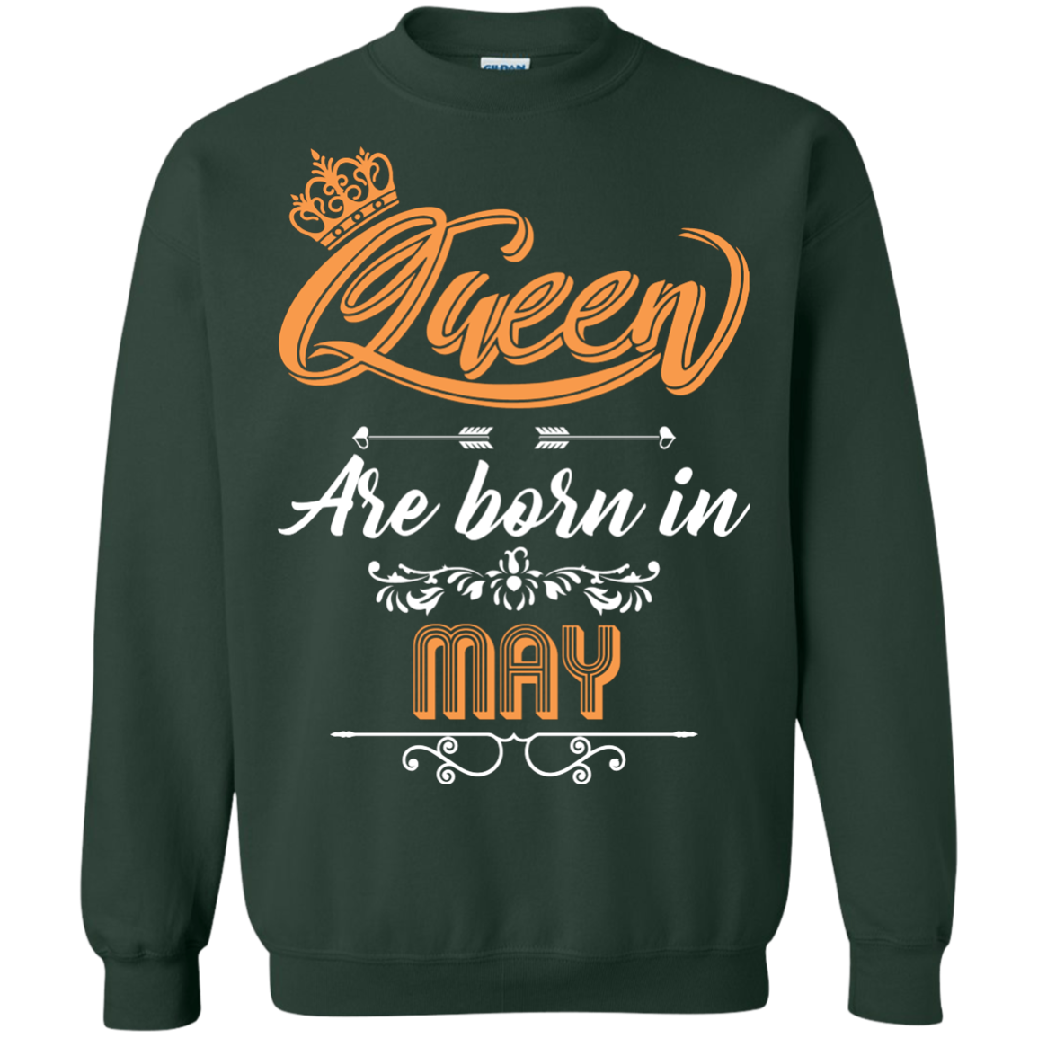 Brithday T-Shirt Queen Are Born In May Forest Green