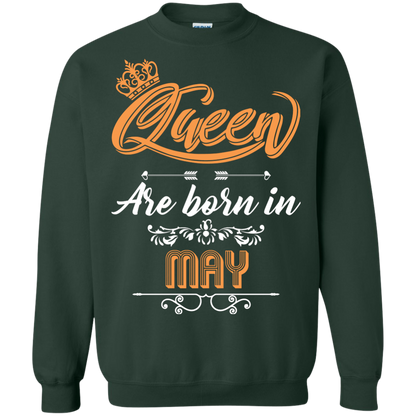 Brithday T-Shirt Queen Are Born In May Forest Green