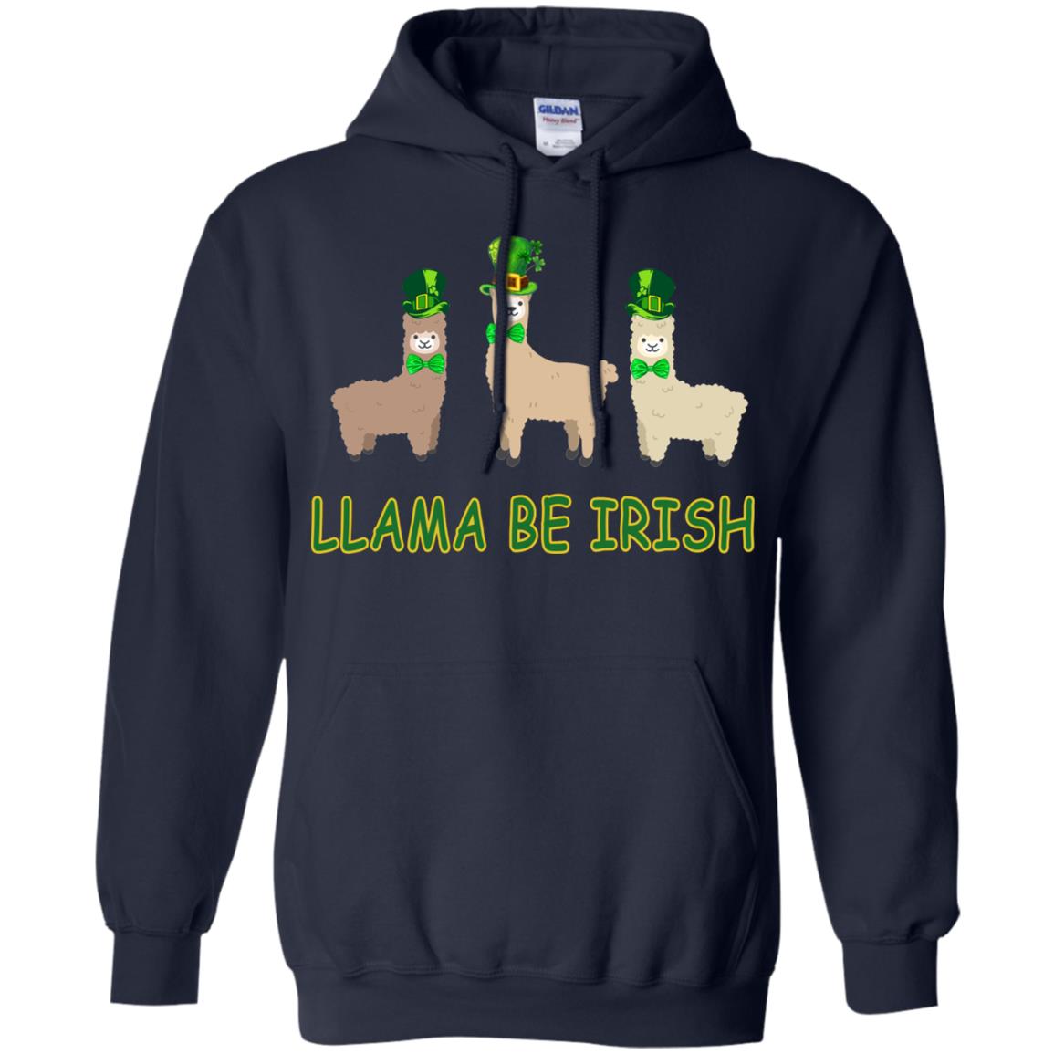 Llama Be Irish Ireland Gift Shirt Navy