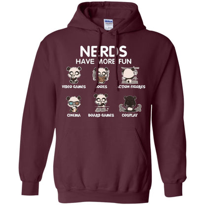 Nerds Have More Fun Video Games Books Action Figures Shirts Maroon