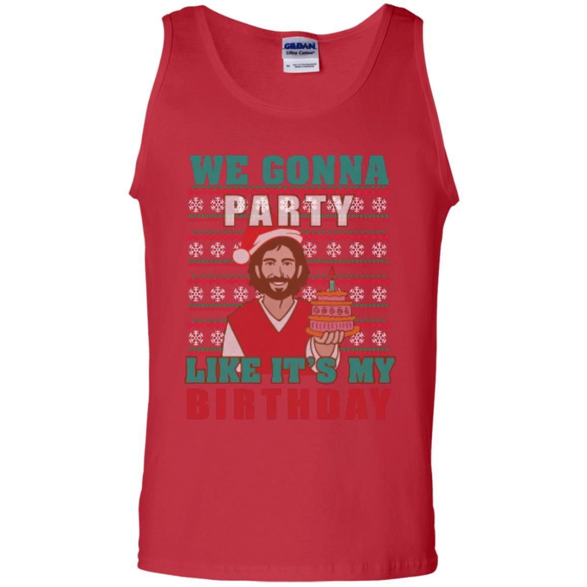 Brithday T-shirt We Gonna Party Like It's My Birthday Red