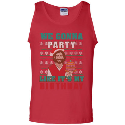Brithday T-shirt We Gonna Party Like It's My Birthday Red