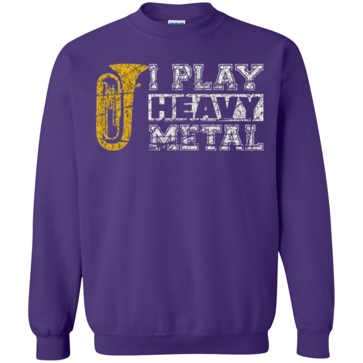 Funny Band Distressed T-shirt I Play Heavy Metal Purple