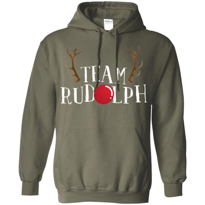 Christmas T-shirt Reindeer Team Rudolph Military Green