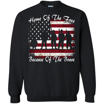 Home Of The Free Because Of The Brave Flag Military Shirt Black