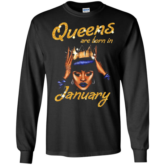 Birthday T-shirt Queens Are Born In January Black