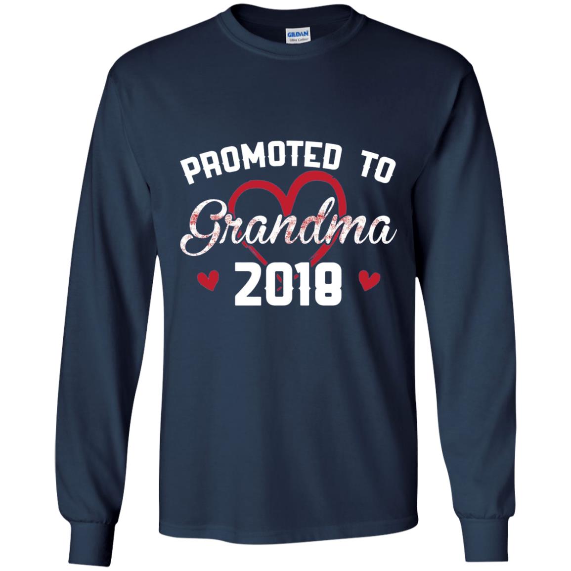 Promoted To Grandma 2018 Love Grandmas Mothers Day T-shirt Navy