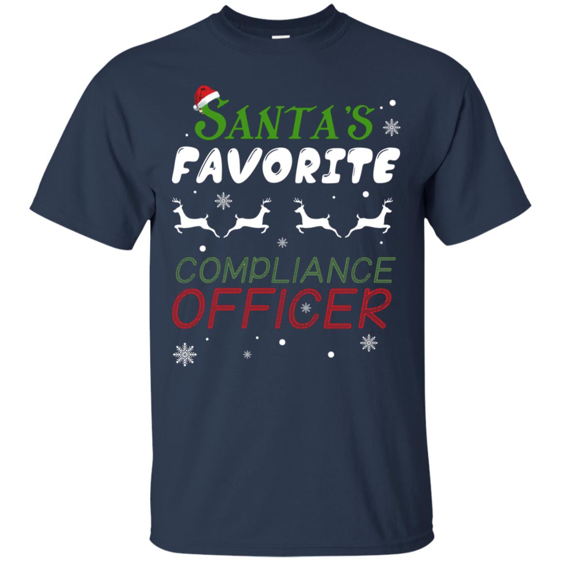 Santa's Favorite Compliance Officer X-mas Shirt Navy