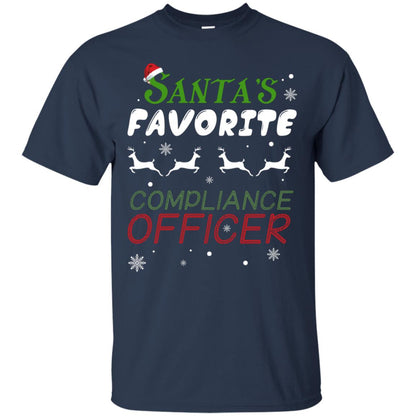 Santa's Favorite Compliance Officer X-mas Shirt Navy
