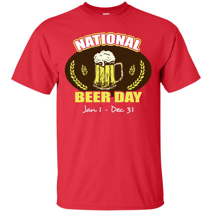 National Beer Day Jan1-dec 31 Beer Lovers Shirt Red