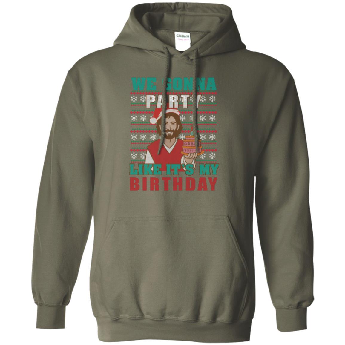 Brithday T-shirt We Gonna Party Like It's My Birthday Military Green