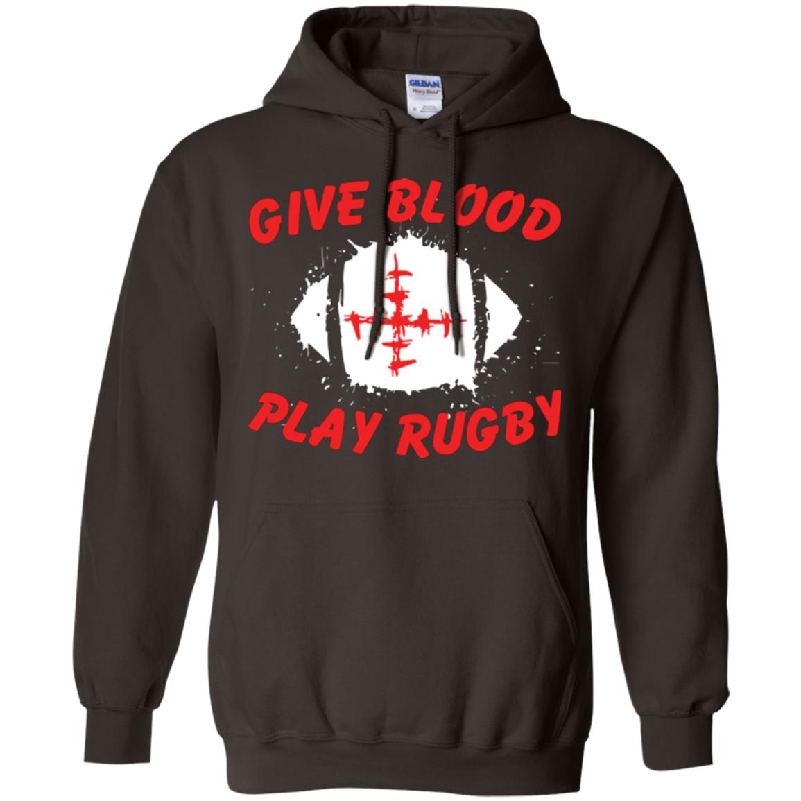 Football Lover T-shirt Give Blood Play Rugby Dark Chocolate