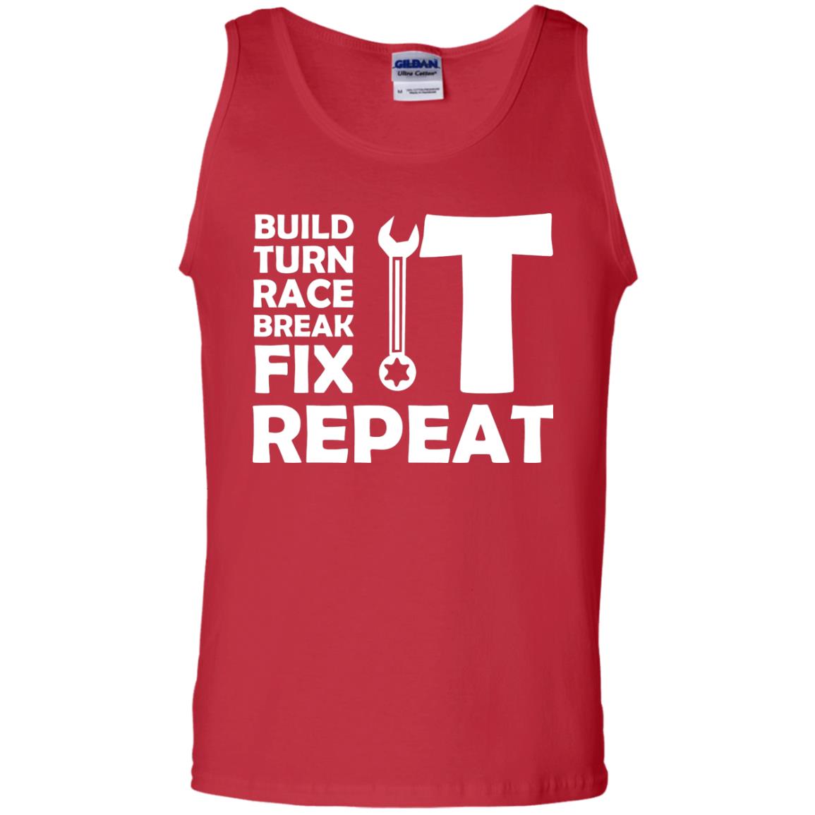 Build Turn Race Break Fix Repeat Racing Shirt Red
