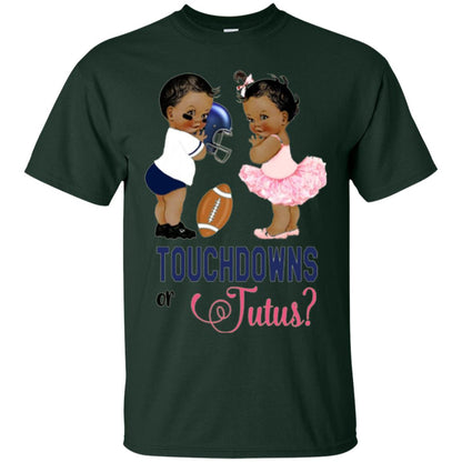 Ethnic Touchdowns Or Tutus Gender Reveal Party Football Lover T-shirt Forest Green