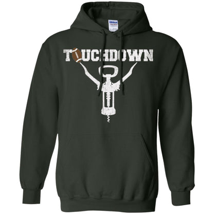 Football T-shirt Touchdown Funny Football Wine Lovers Forest Green