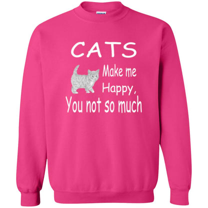 Cat Lover T-shirt Cats Make Me Happy You Not So Much Heliconia