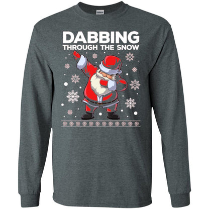 Christmas T-shirt Dabbing Through The Snow T-shirt Dark Heather