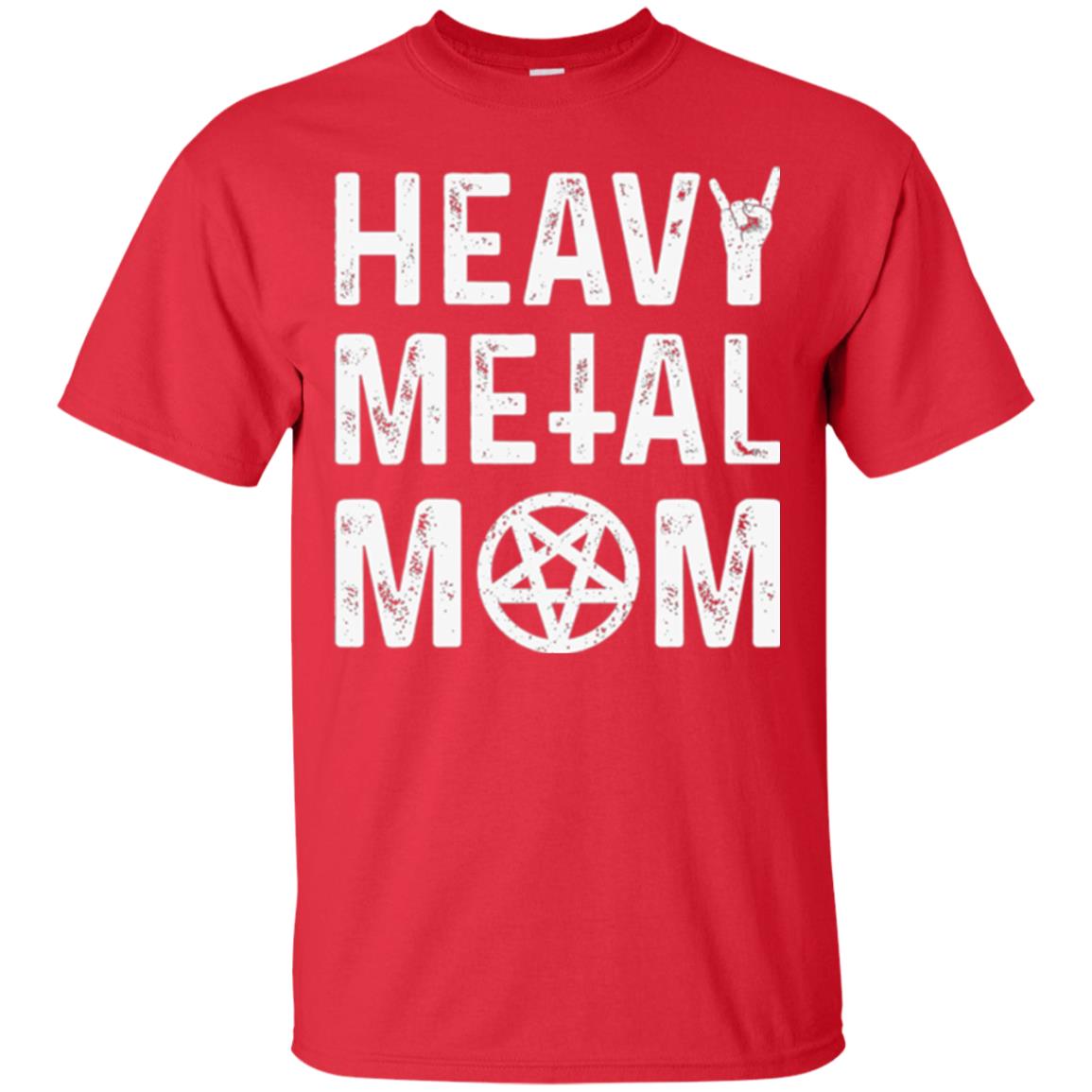 Heavy Metal Mom Vintage Band Music Concert Mother T-shirt Red