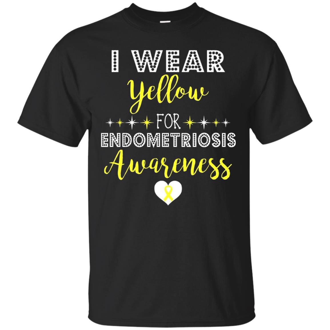 I Wear Yellow For Endometriosis Awareness Support Gift Shirt Black