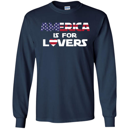 America Is For Lovers Flag Of United States Shirt Navy