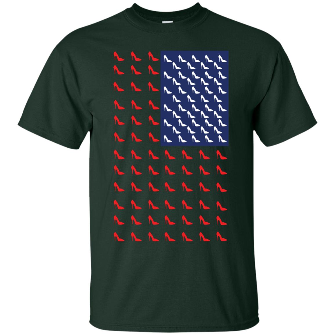 High Heels In Flag Of America T-shirt For Women Forest