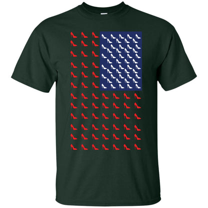 High Heels In Flag Of America T-shirt For Women Forest