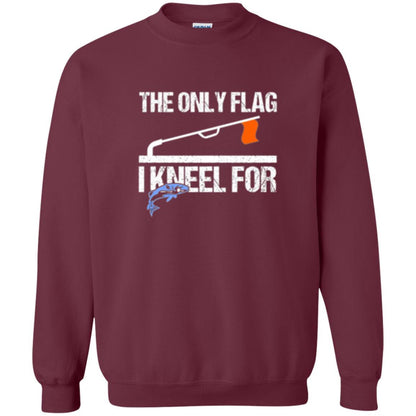 Fisherman T-shirt Ice Fishing Tip Up Flag T-shirt Maroon