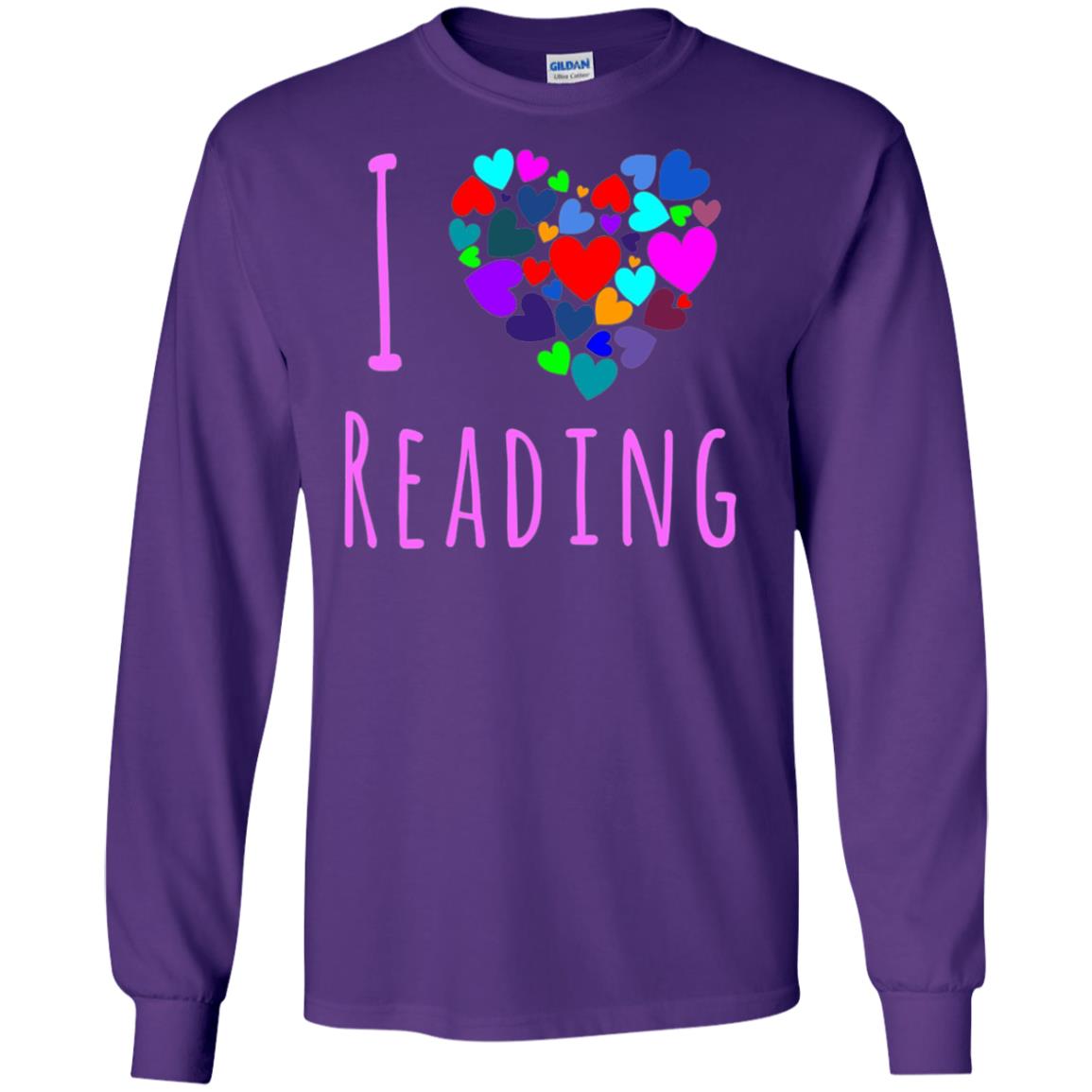 I Love Reading Club Heart Love Books Gift Shirt For Bookworm Purple
