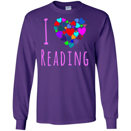 I Love Reading Club Heart Love Books Gift Shirt For Bookworm Purple
