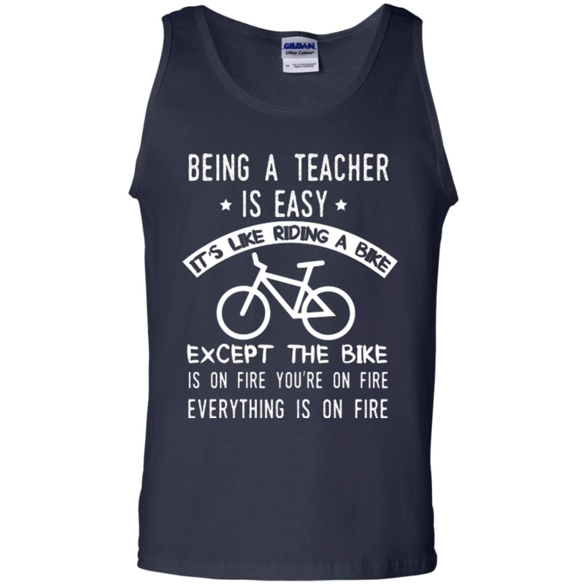 Being A Teacher Is Easy It’s Like Riding A Bike Teacher T-shirt Navy