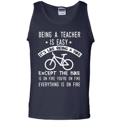 Being A Teacher Is Easy It’s Like Riding A Bike Teacher T-shirt Navy
