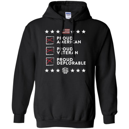 American T-shirt Proud American, Proud Veteran, Proud Deplorable Black