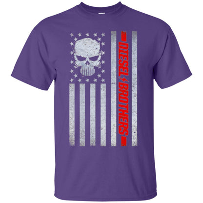 Grungy American Flag Skull T-shirt Diesel Brothers Purple