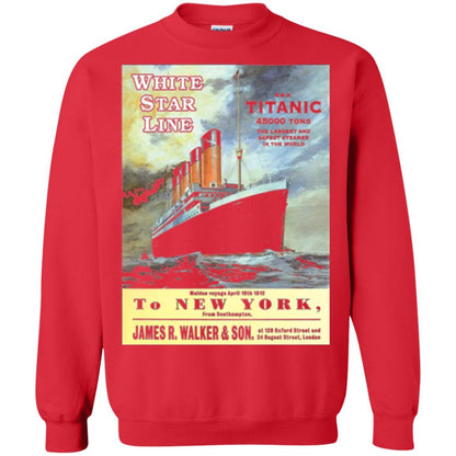 Film T-shirt Sailing Ship Cruise Vintage Poster Red