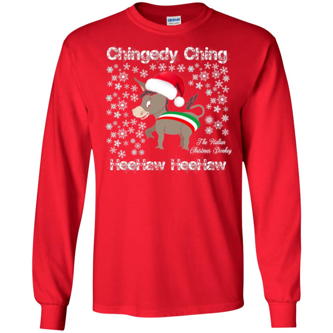 Christmas T-shirt The Italian Christmas Donkey Red