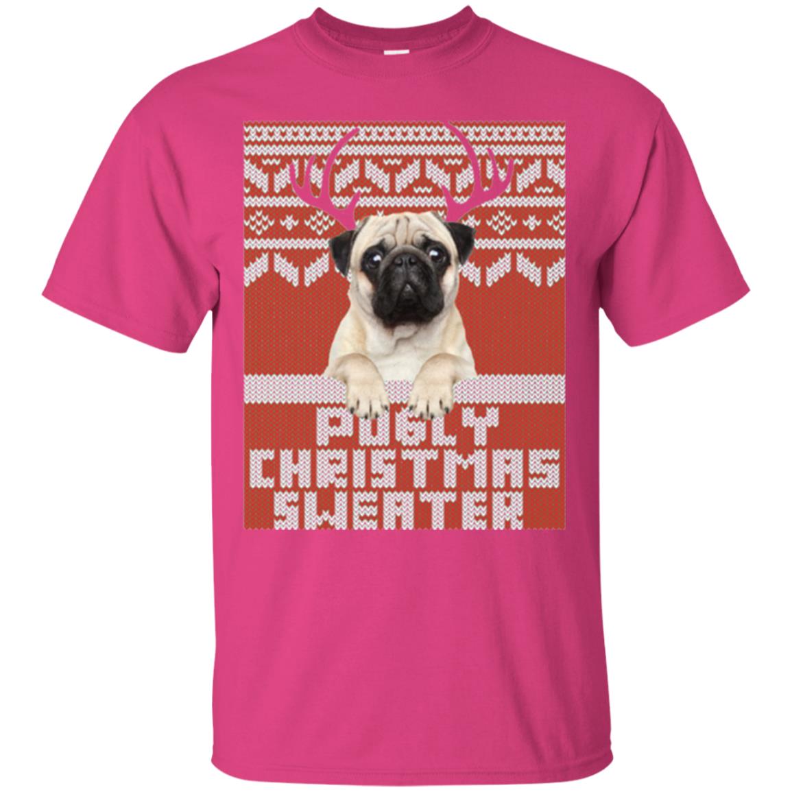 Dog Lovers T-shirt Pugly Christmas Sweater Heliconia